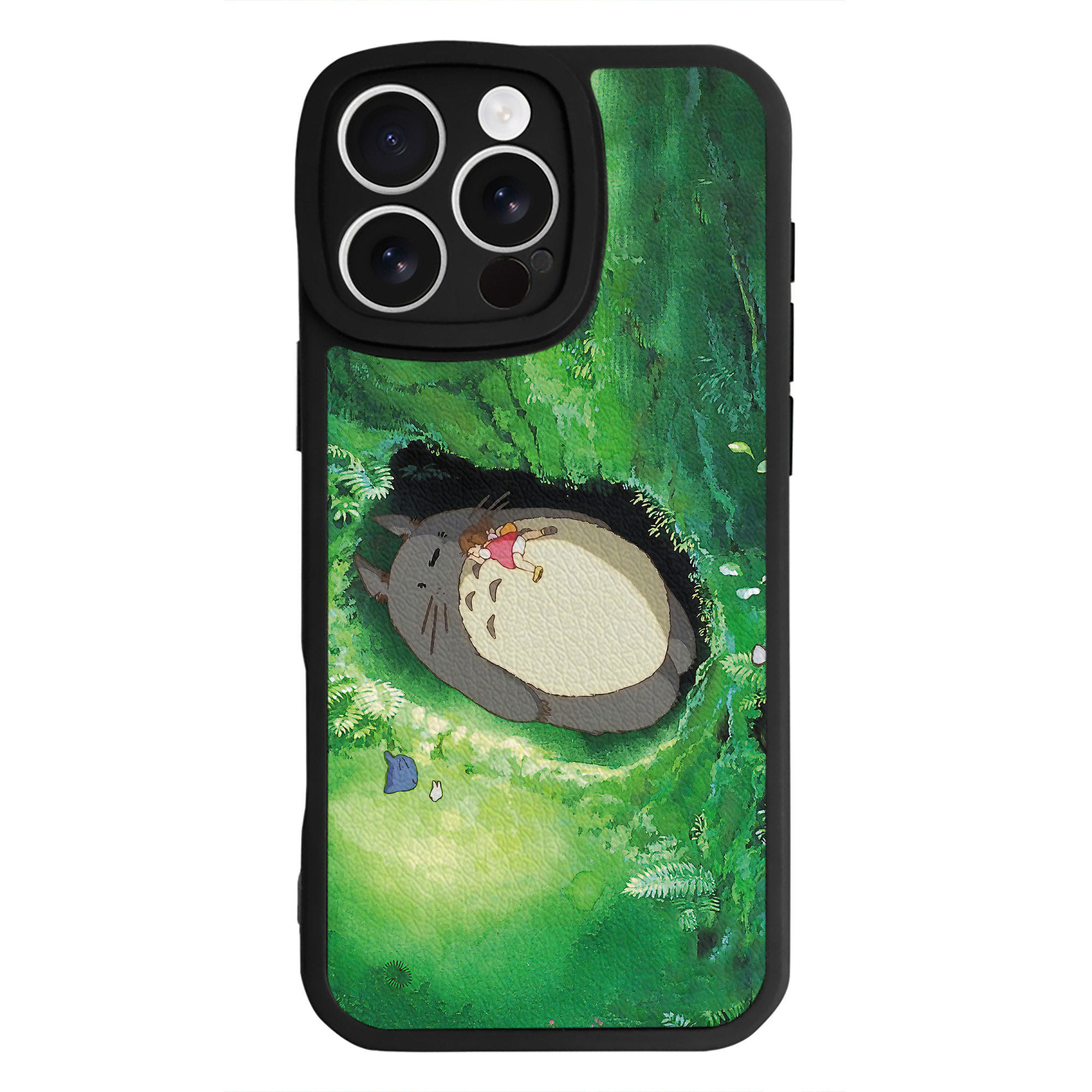 （画像用） となりのトトロ 草壁メイ 草壁サツキ My Neighbor Totoro Satsuki Kusakabe Mei Kusakabe 【iPhone 16シリーズ対応】シリコンスマホケース（レザー調） 材質：シリコン